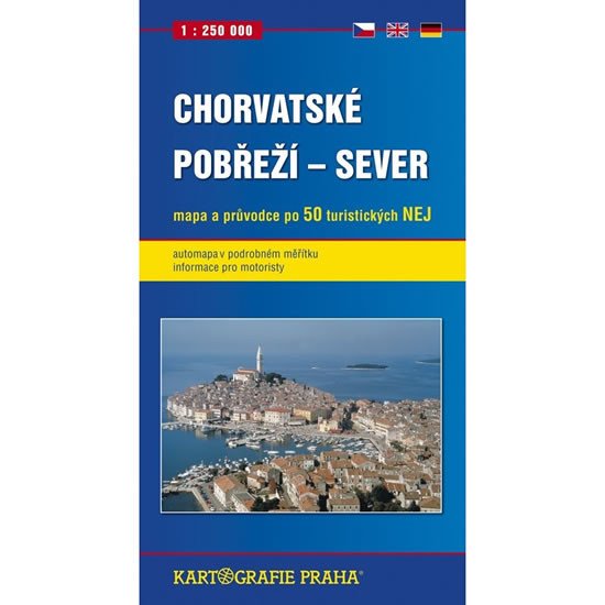 CHORVATSKÉ POBŘEŽÍ SEVER 1:250 000 MAPA