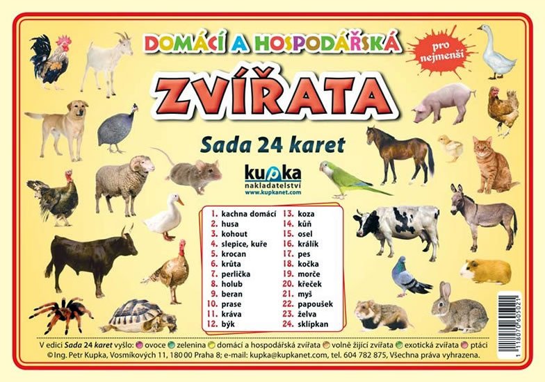 DOMÁCÍ A HOSP.ZVÍŘATA - SADA 24 KARET