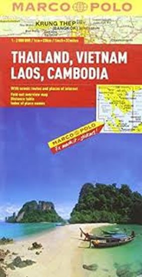 THAJSKO, VIETNAM, LAOS, KAMBODŽA 1:2MIL. MAPA