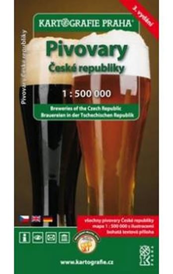 PIVOVARY ČESKÉ REPUBLIKY 1:500 000