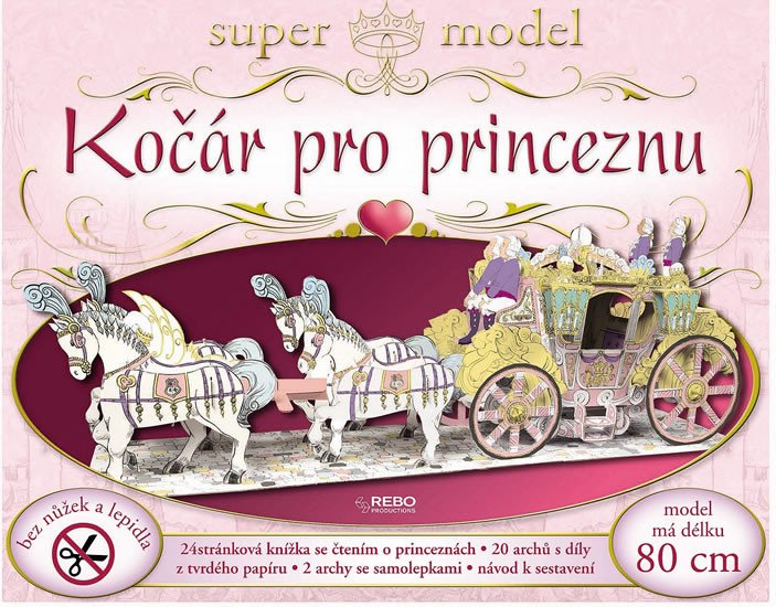 KOČÁR PRO PRINCEZNU - SUPER MODEL BEZ NŮŽEK A LEPIDLA