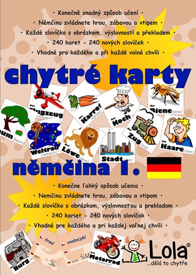 CHYTRÉ KARTY - NĚMČINA SLOVÍČKA 1