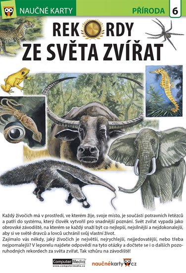 REKORDY ZE SVĚTA ZVÍŘAT - NAUČNÉ KARTY