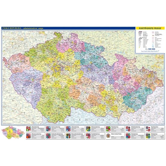 ČESKÁ REPUBLIKA ADMINISTRATIVNÍ MAPA TUBUS 1:500 000