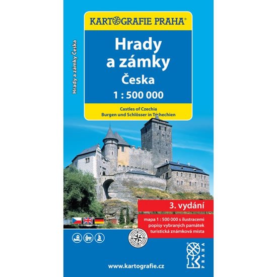 HRADY A ZÁMKY ČESKA MAPA 1:500