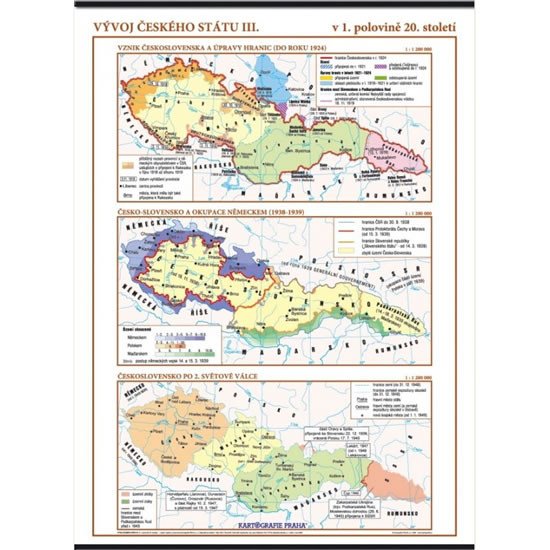 VÝVOJ ČESKÉHO STÁTU III-NÁSTĚNNÁ ŠKOLNÍ MAPA