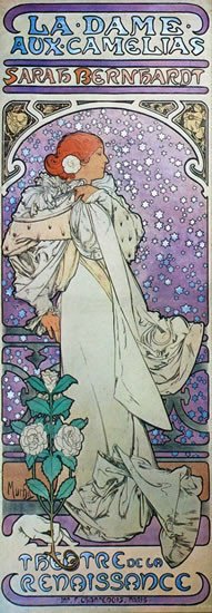 PŘÁNÍ ALFONS MUCHA LA DAME AUX CAMÉLIAS