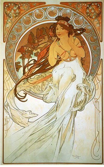 POHLED ALFONS MUCHA MUSIC KRÁTKÝ