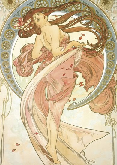 POHLED ALFONS MUCHA DANCE KRÁTKÝ