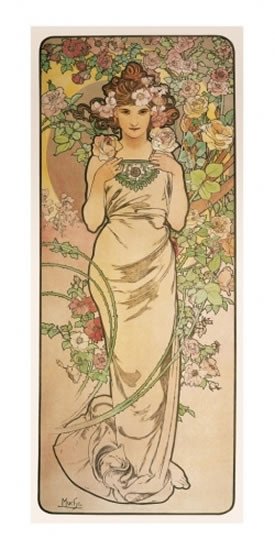 POHLED ALFONS MUCHA — ROSE, DLOUHÝ