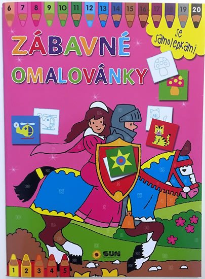 ZÁBAVNÉ OMALOVÁNKY SE SAMOLEPKAMI RŮŽOVÉ