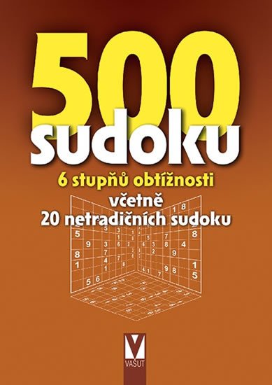 500 SUDOKU - 6 STUPŇŮ OBTÍŽNOSTI (HNĚDÁ)