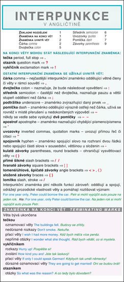 INTERPUNKCE V ANGLIČTINĚ - SKLÁDACÍ TABULKA