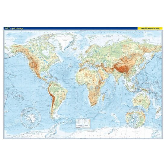 SVĚT - NÁSTĚNNÁ MAPA FYZICKÁ (TUBUS, 5. VYDÁNÍ 2018)