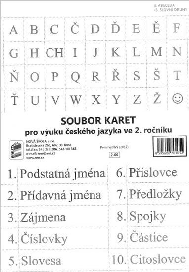 SOUBOR KARET PRO VÝUKU ČESKÉHO JAZYKA VE 2. ROČNÍKU (2-66)