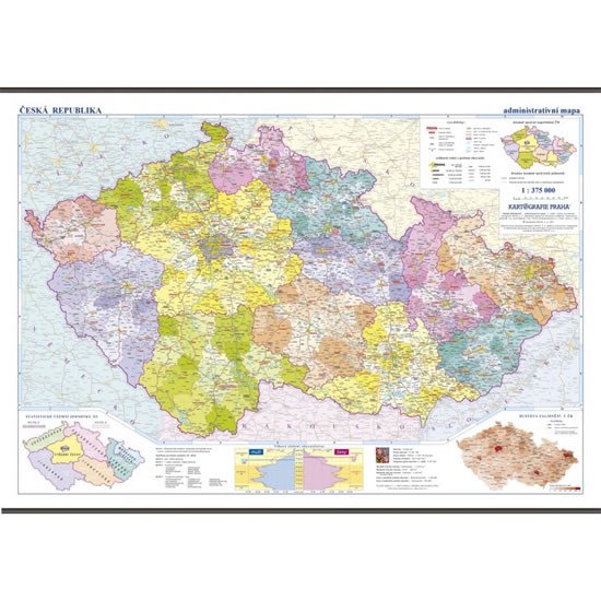 ČESKO ADMINISTRATIVNÍ NÁSTĚNNÁ MAPA