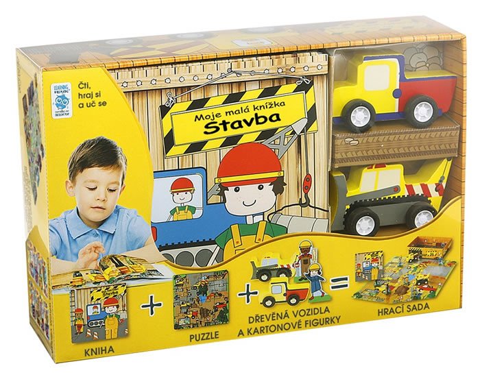 STAVBA (KNÍŽKA + PUZZLE + VOZIDLA + HRACÍ SADA)