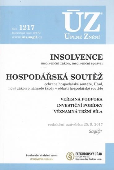 ÚZ 1217 INSOLVENCE HOSPODÁŘSKÁ SOUTĚŽ