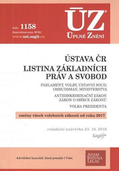 ÚZ 1158 ÚSTAVA ČR,LISTINA ZÁKLADNÍCH PRÁV A SVOBOD