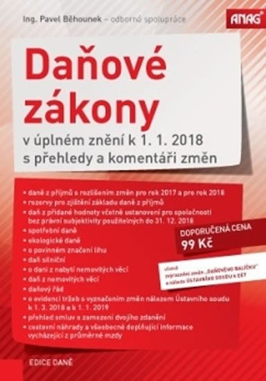 DAŇOVÉ ZÁKONY 2018 ANAG