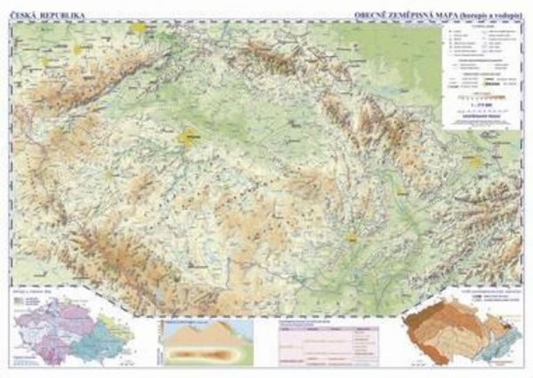 ČESKÁ REPUBLIKA - NÁSTĚNNÁ HOROPIS,VODOPIS ŠKOLNÍ /+MAPKY/