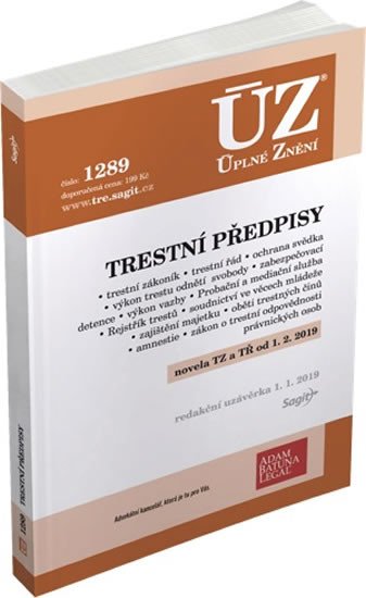 ÚZ 1289 TRESTNÍ PŘEDPISY K 1/1/19