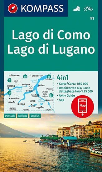 LAGO DI COMO, LAGO DI LUGANO 1:50 000 (91)