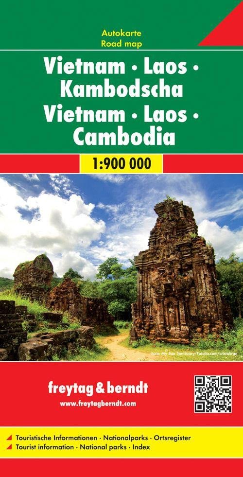 VIETNAM, LAOS, KAMBODŽA 1:900 000 MAPA