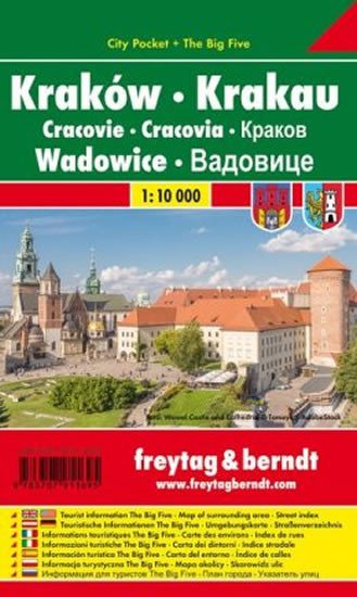 KRAKÓW 1:10 000 PLÁN MĚSTA