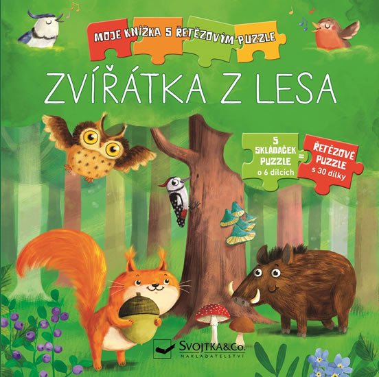 ZVÍŘÁTKA Z LESA - MOJE KNÍŽKA S ŘETĚZOVÝM PUZZLE