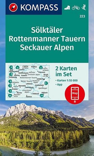 SÖLKTÄLER,ROTTENMANNER TAUERN 1:55 000 (223) 2 MAPY V SADĚ