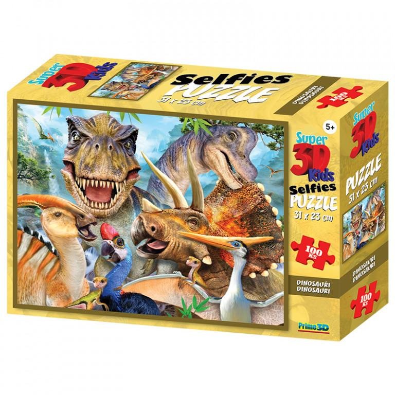 PUZZLE 3 D 100 DÍLKŮ DINO SELFIE