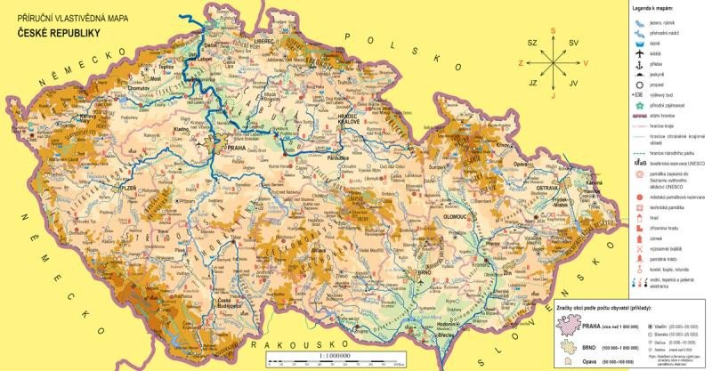 PŘÍRUČNÍ MAPA - ČR,STÁTY EVROPY,POVRCH A VODSTVO EVROPY 5-41