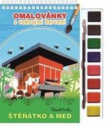 ŠTĚŇÁTKO A MED OMALOVÁNKY S VODOVÝMI BARVAMI