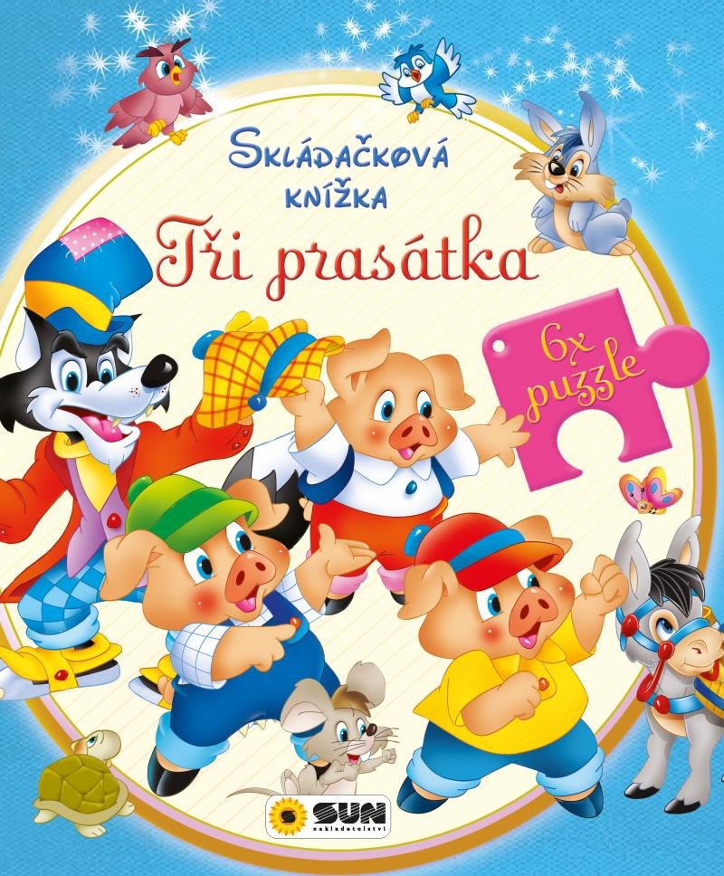 TŘI PRASÁTKA - SKLÁDAČKOVÁ KNÍŽKA 6X PUZZLE