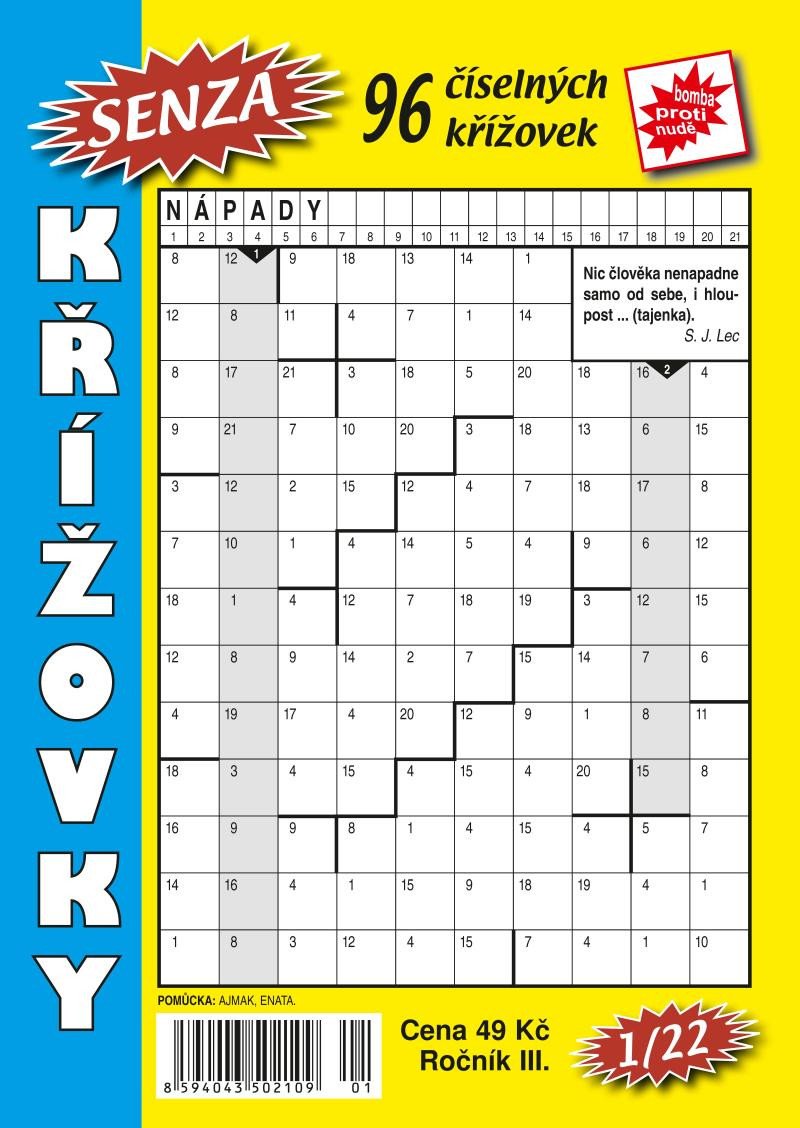 SENZA ČÍSELNÉ KŘÍŽOVKY 1/2022