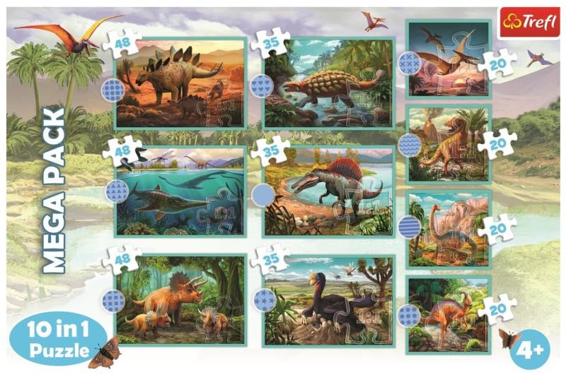 PUZZLE DINOSAUŘI MEGA PACK 10V1