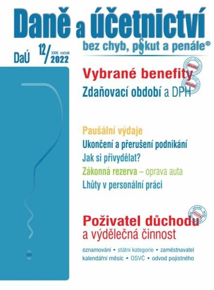 DAÚ 12/2022 VYBRANÉ BENEFITY