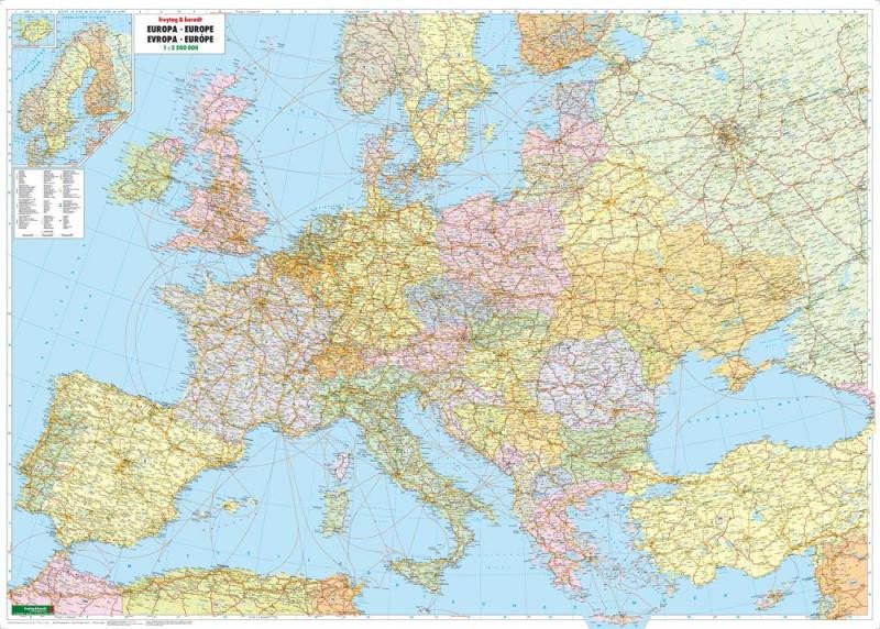 MAPA NÁSTĚNNÁ EVROPA POLITICKÁ