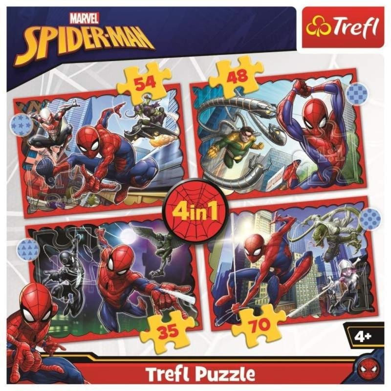PUZZLE HRDINNÝ SPIDERMAN 4V1/35,48,54,70