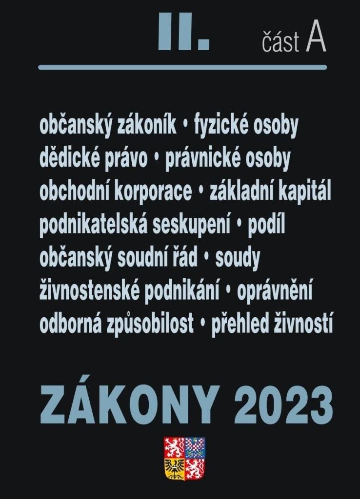 ZÁKONY 2023 II.A OBČANSKÝ ZÁKONÍK. FYZICKÉ OSOBY. DĚDICKÉ