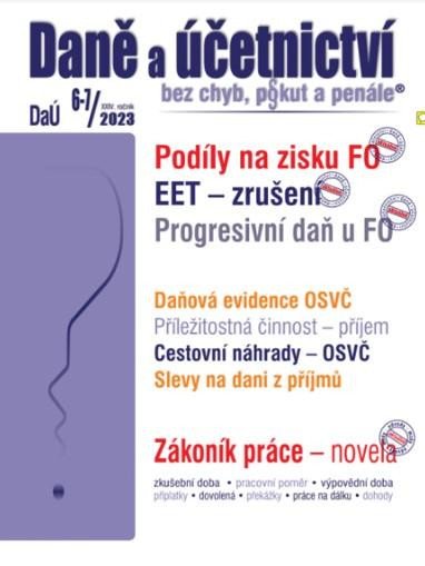 DAÚ 6-7/2023 PODÍLY NA ZISKU FO EET - ZRUŠENÍ