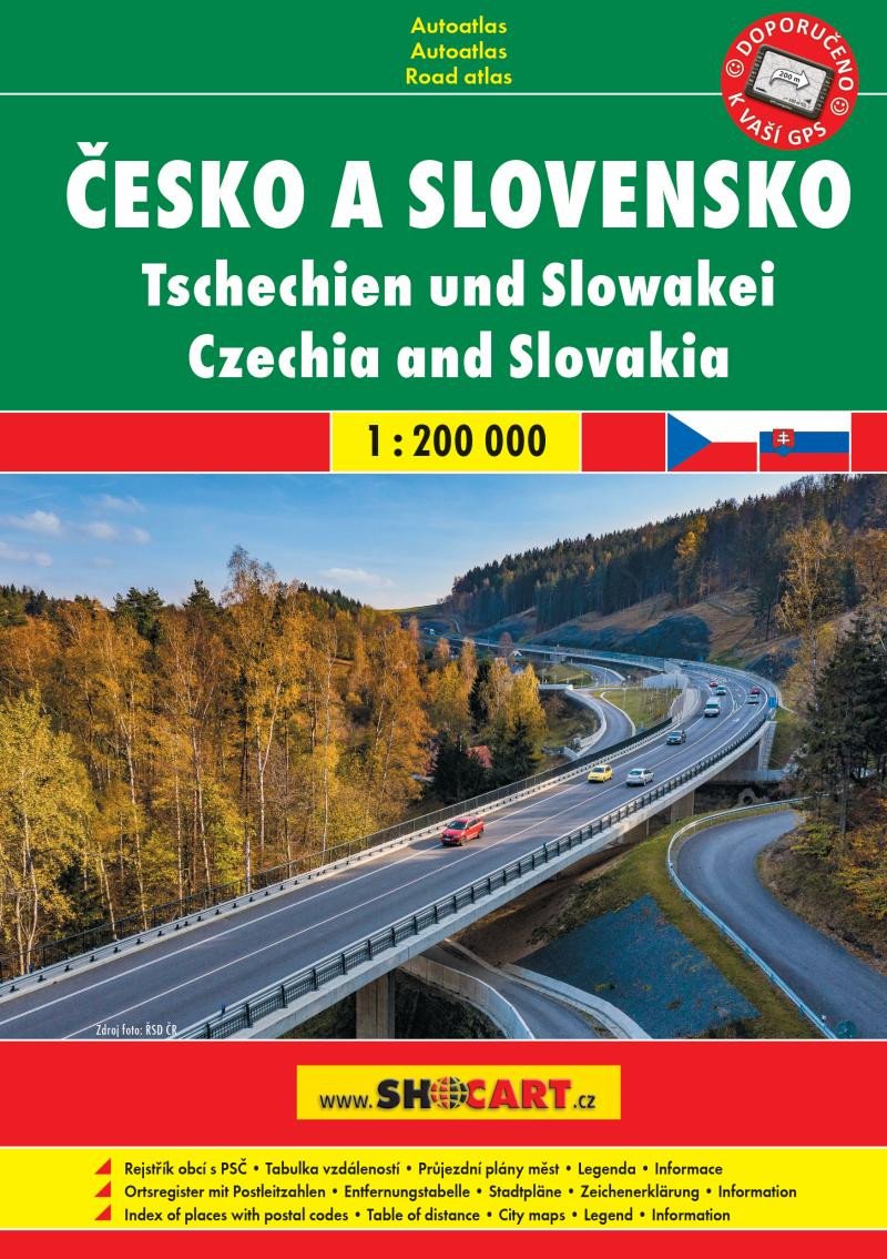 ČESKO A SLOVENSKO AUTOATLAS 1:200 000