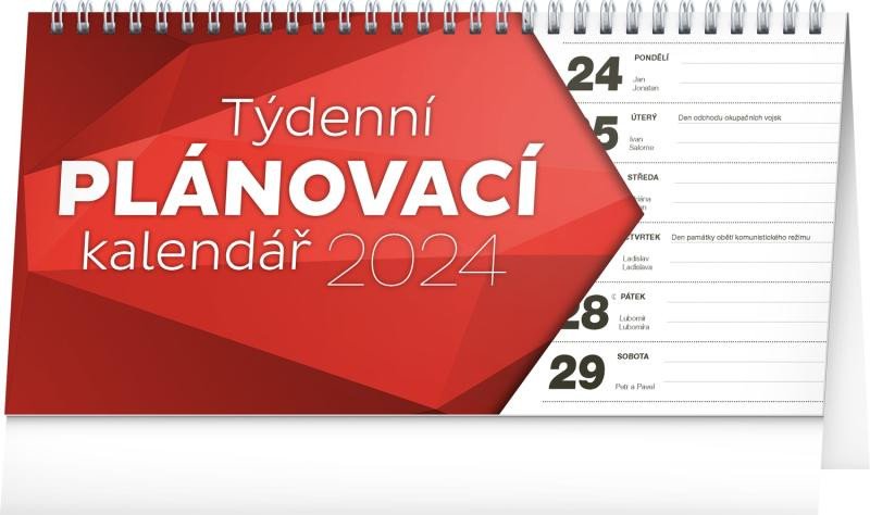 STOLNÍ KALENDÁŘ 2024 TÝDENNÍ PLÁNOVACÍ ŘÁDKOVÝ