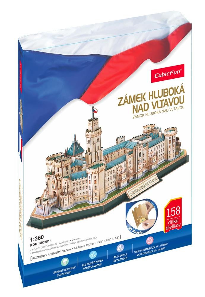 PUZZLE 3D ZÁMEK HLUBOKÁ 158 DÍLKŮ