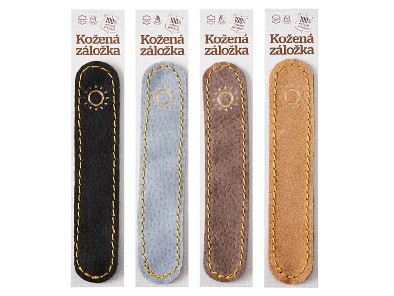 KOŽENÁ ZÁLOŽKA DO KNIHY SLUNCE HNĚDÁ