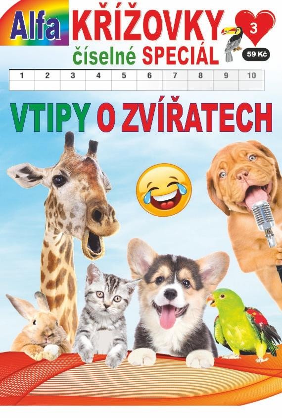 KŘÍŽOVKY ČÍSELNÉ SPECIÁL 3/2023 VTIPY O ZVÍŘATECH