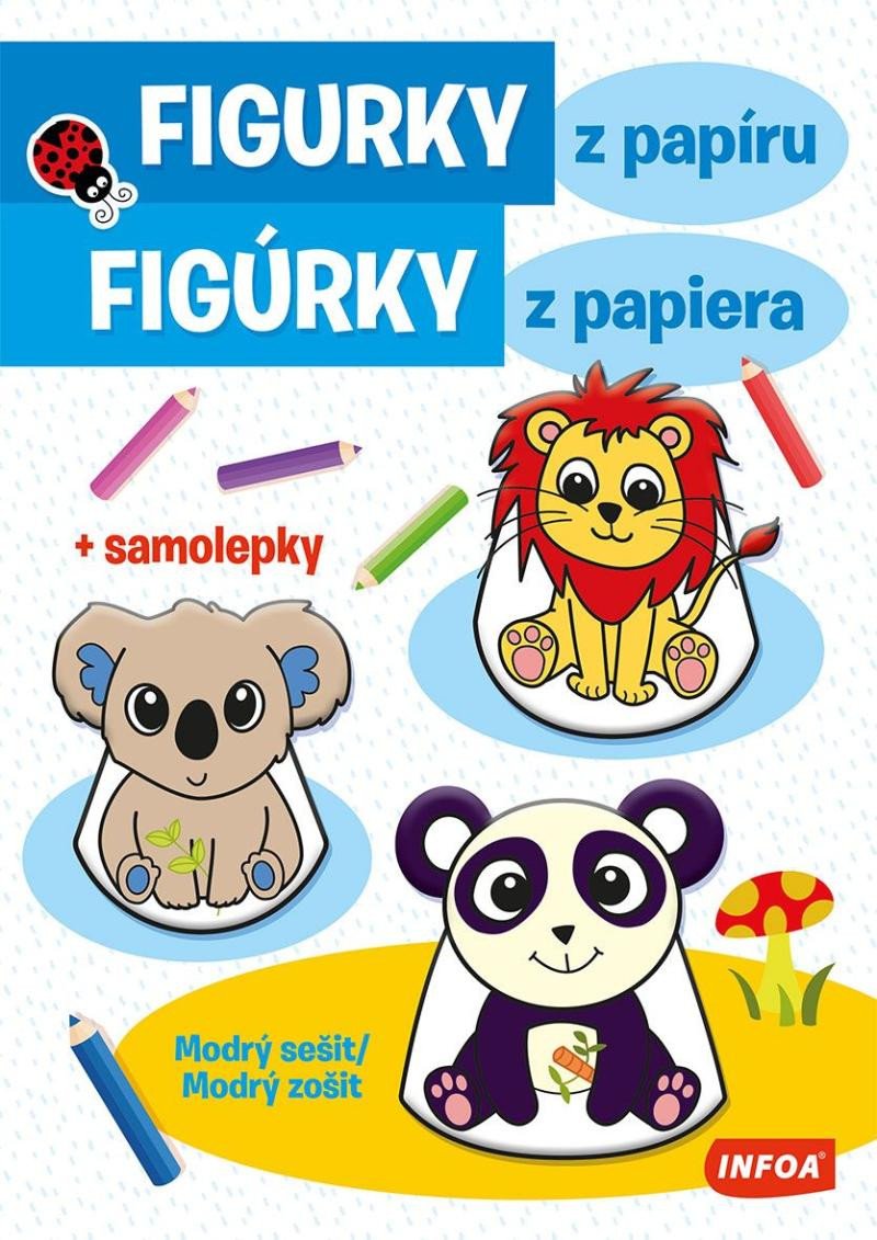 FIGURKY Z PAPÍRU - MODRÝ SEŠIT + SAMOLEP