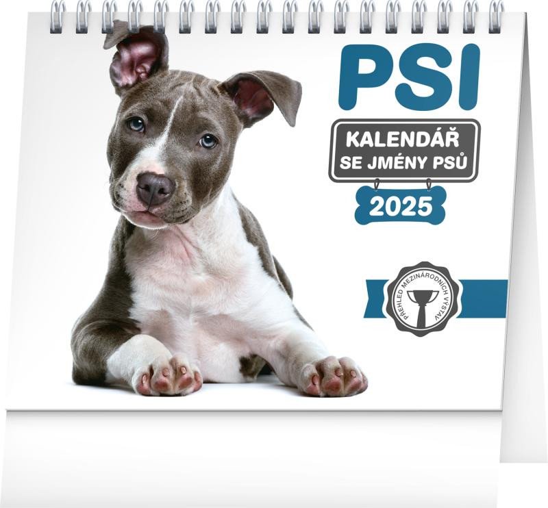 KALENDÁŘ 2025 STOLNÍ: PSI - SE JMÉNY PSŮ