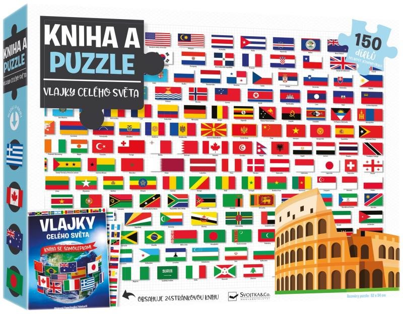 KNIHA A PUZZLE VLAJKY CELÉHO SVĚTA